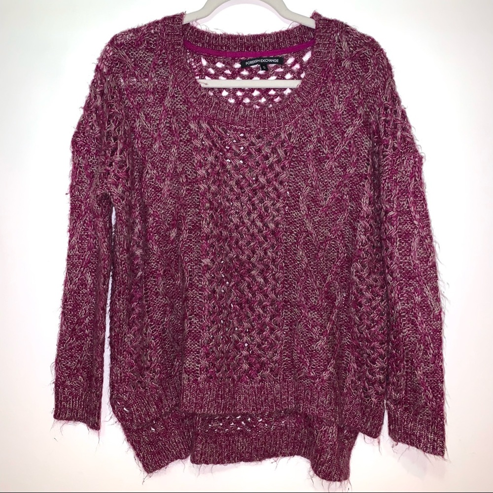Magenta Oversized Knit Sweater